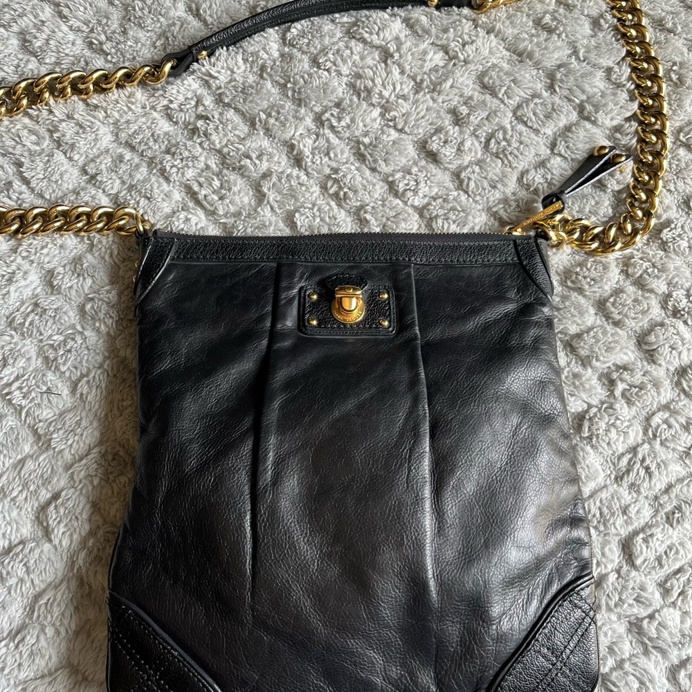 Marc Jacobs Black Leather Chain Strap Bag